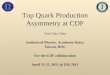 Top Quark Production Asymmetry at CDF