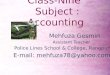 Class-Nine   Subject : Accounting