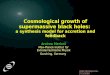 Cosmological growth of supermassive black holes:  a synthesis model for accretion and feedback