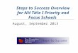 Steps to Success Overview for NH Title I Priority and Focus Schools
