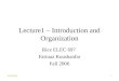Lecture1 – Introduction and Organization