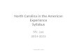North Carolina in the American Experience Syllabus