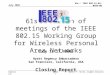 61st Session of meetings of the IEEE 802.15 Working Group for Wireless Personal Area Networks
