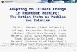 Adapting to Climate Change in Reindeer Herding: The Nation-State as Problem and Solution
