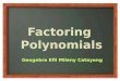 Factoring  Polynomials