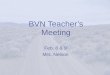 BVN Teacher’s Meeting