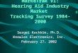 MarkeTrak VI: Hearing Aid Industry Market  Tracking Survey 1984-2000