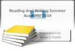 Reading And Writing Summer Academy 2014