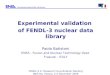 Experimental validation  of FENDL-3 nuclear data library Paola Batistoni