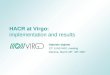 HACR at Virgo:  implementation and results