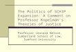 The Politics of SCHIP Expansion: A Comment on Professor Kopelman’s Theories of Justice