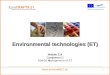 Environmental technologies (ET) Module S14 Component D S14-D1  M anagement of ET