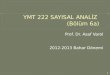 YMT 222 SAYISAL ANALİZ  (Bölüm  6a)