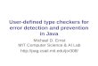 User-defined type checkers for error detection and prevention in Java