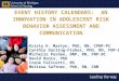 EVENT HISTORY CALENDARS:  AN INNOVATION IN ADOLESCENT RISK BEHAVIOR ASSESSMENT AND COMMUNICATION