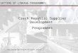 Czech Republic Supplier Development  Programmes