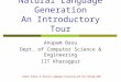 Natural Language Generation An Introductory Tour