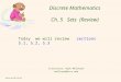 Discrete Mathematics Ch. 5   Sets  (Review)