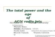 The total power and the age  of  AGN radio jets