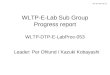 WLTP-E-Lab Sub Group Progress report WLTP-DTP-E-LabProc-053