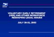 VOLUNTARY EARLY RETIREMENT  (VER) AND OTHER WORKFORCE RESHAPING LEGAL ISSUES
