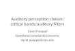 Auditory perception classes: critical bands/auditory filters