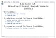 Lecture 18: Non-Functional Requirements (NFRs)
