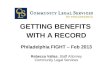 GETTING BENEFITS  WITH A RECORD Philadelphia FIGHT – Feb 2013