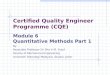 Certified Quality Engineer Programme (CQE)