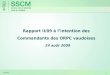 Rapport II/09 à l’intention des Commandants des ORPC vaudoises 24 août 2009