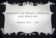 Elements of Essays, Articles, and  Speeches pages 424 - 439