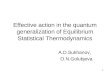 Effective action in the quantum generalization of Equilibrium Statistical Thermodynamics