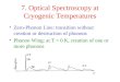 7. Optical Spectroscopy at Cryogenic Temperatures