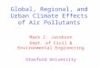 Global, Regional, and Urban Climate Effects of Air Pollutants