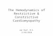 The Hemodynamics of Restrictive & Constrictive Cardiomyopathy