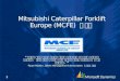 Mitsubishi Caterpillar Forklift Europe (MCFE)  의 사례