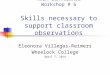 MKEA Conference Workshop # 6 Skills necessary to support classroom observations