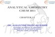ANALYTICAL CHEMISTRY CHEM 3811 CHAPTER 13