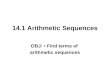 14.1 Arithmetic Sequences