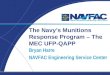 The Navy’s Munitions Response Program – The MEC UFP-QAPP