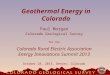 Geothermal Energy in Colorado