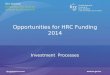 Opportunities for HRC Funding 2014