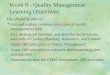 Week 8 - Quality Management Learning Objectives
