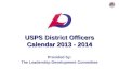 USPS District Officers Calendar 2013 - 2014
