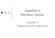 Algebra II Review Game