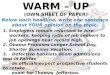 Warm – up (OWN Sheet of paper)
