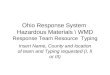 Ohio Response System  Hazardous Materials \ WMD  Response Team Resource  Typing