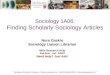Sociology 1A06: Finding Scholarly Sociology Articles