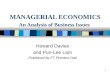 MANAGERIAL ECONOMICS An Analysis of Business Issues