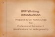 IPP Writing: Introduction